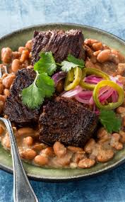 Sirloin Steak Tips With Charro Beans Hearty Ingredients Like Steak Tips And Spiced Beans Paired With Pickled Oni Heirloom Recipes Cooks Country Magazine Beef