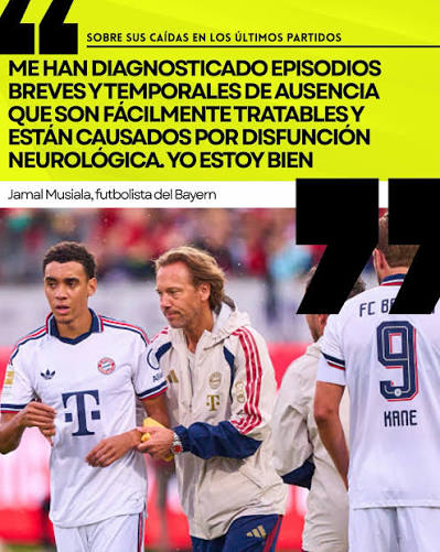 Jamal MUSIALA 🇩🇪 tras su último desmayo en el partido del Bayern Múnich.