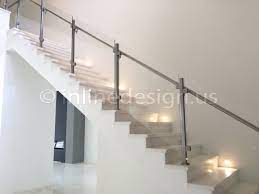 Glass Railing Chicago Square Surface Handrail Stair Mid Post Interior Doors For Sale Window Glass Design Glass Railing