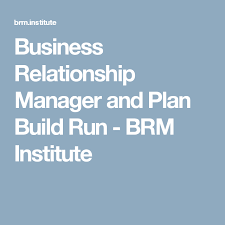 Business Relationship Manager And Plan Build Run Brm Institute Relationship Management Relationship How To Plan