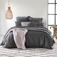 1000 tc embroidered charcoal quilt cover set queen bed. Alex Liddy Alex Liddy Edit Quilt Cover King Charcoal Westfield
