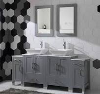 Amazon.com: Homecart 72" Grey Bathroom Vanity Cabinet Double ...