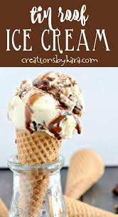 Homemade Tin Roof Ice Cream Creamy Vanilla Ice Cream With Chocolate Fudge Swirls And Chunks Of Choco Yummy Food Dessert Dessert Recipes Easy Chilled Desserts