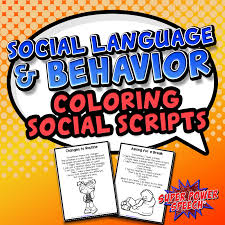 The first page will have a variety of sentences with the part of speech to be identified underlined. Social Language And Behavior Coloring Book And Social Scripts Super Power Speech