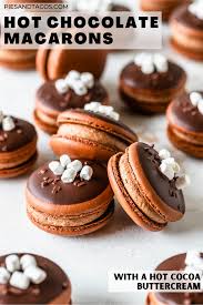 Hot Chocolate Macarons Recipe Macaroon Recipes Chocolate Macaron Macarons