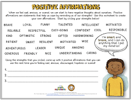 self esteem and character building worksheets for kids and teens