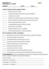 Realidades 1 7a Videohistoria Extension Activity Extension Activity Activities Activities To Do