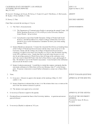 CALIFORNIA STATE UNIVERSITY, LOS ANGELES ASM 11-19 ACADEMIC SENATE MINUTES  Approved June 6, 2012 May 29, 2012 M Auwal, C. Bo