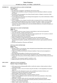 installation supervisor resume samples