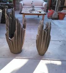 How To Make Cement Planters Using Old Rags I Used Two Other Ingredients In My Slurry 1 Cup Of Perlite 2 Cups Of Peat Moss I Used Cement Planters Saksi Cimento