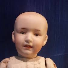 Antique 8-1/2" Gebruder Heubach Doll Bisque Bonnet Head Germany Composition  Body