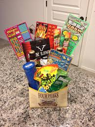 Birthday Gift Basket Ideas For Husband Ummm Can We Say Best Wife Ever A Diy Easter Basket For Your Husband I M Surprising Scott With This Husband Easter Basket Easter Basket Diy Mens Easter Basket