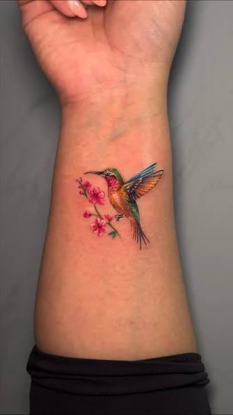 Some tattoos are small in size but infinite in meaning., On her birthday, and on Women’s Day, she chose a hummingbird — a creature that flies forward, backward, and in every direction, reminding us ...