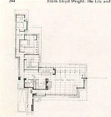 Usonian House Floor Plan By Frank Lloyd Wright Central Fireplace Designed For Efficiency Usonian House Frank Lloyd Wright Design Vintage House Plans