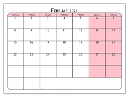 Mit dem kostenlosen adobe reader drucken sie alle zwölf kalenderblätter jeweils im format din a4 aus. 2021 Februar Kalender Zum Ausdrucken Pdf Excel Word Druckbarer 2021 Kalender
