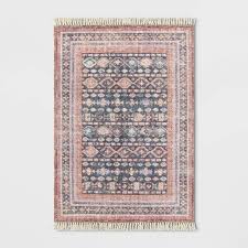 Persian fabric carpet rugs comprise an upper layer of pile inoculated into a backing material and could be woven, knitted or embroidered. Alexandra Floral Printed Border Persian Rug Blush Opalhouse Target