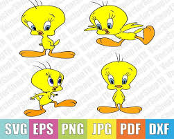 Https Www Etsy Com Listing 611765749 Tweety 4pcs Svg Eps Pdfjpgpng Ref Shop Home Active 52 Tweety Screen Printing Svg