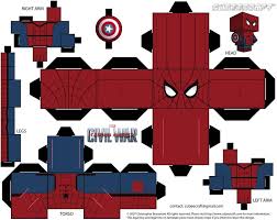 Spiderman Captain America Civil War Cubeecraft By Jagamen On Deviantart Paper Toys Template Spiderman Paper Toys