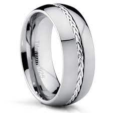Robot Check Titanium Rings For Men Mens Band Rings Titanium Wedding Rings