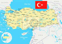 Poznaj ofertę na wczasy w alanyi z pewnym tour operatorem! Turcja Mapa I Flaga Ilustracja Fototapeta Fototapety Ankara Alanya Antalya Myloview Pl