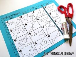 .congruent gina wilson all things similar triangles worksheet teaching resources a worksheet on finding missing angles and sides in similar. Similar Triangles Sss Sas And Aa Similarity Cut And Paste Tpt