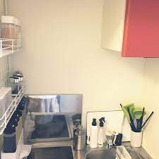 キッチン スパイスボトル 100均 レオパレス キッチン 100均大好き などのインテリア実例 2017 04 22 14 39 13 roomclip ルームクリップ 狭いキッチン レイアウト 家のインテリア 賃貸 キッチン 収納