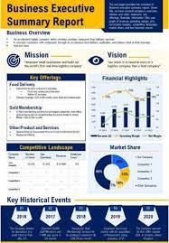 business executive summary report presentation infographic ppt pdf document in 2021 strategy example orange financial statements