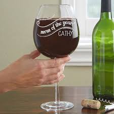 Mom Of The Year Whole Bottle Wine Glass Personalized Wine Glass Oversized Wine Glass Wine Bottle Glass