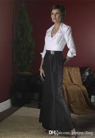 Black And White Elegant Mother Of The Bride Dresses Long Sleeves Floor Length Taffeta Merm Mother Of Groom Dresses Mother Of The Bride Dresses Long Groom Dress