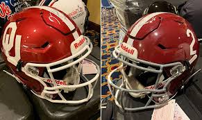 College football 2019 alabama crimson tide tua tagovailoa jersey jerry jeudy damien najee harris jalen hurts sugar orange bowl red black. Jalen Hurts To Wear Half Alabama Half Oklahoma Helmet In Senior Bowl