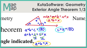 Kutasoftware Geometry Exterior Angle Theorem Part 1 Youtube