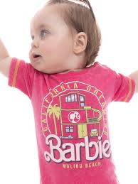 Barbie Baby Girl Mineral Washed Graphic Short Sleeve Romper, Sizes 0/3  Months- 24 Months