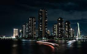 Desktop Wallpaper Night City Buildings Skyscrapers Hd Image Picture Background 4d8622 Night City City Lights Wallpaper Cityscape Wallpaper