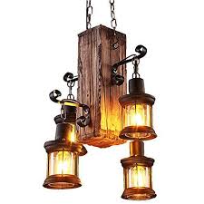 Ladiqi Industrial Vintage Wooden Hanging Pendant Light Retro Loft Lantern Chandelier 4 Lights Suspension Lighting Fixture For Coffee Shop Restaurant Description Specifications Light Information Category Chandeliers Usage Indoor Lighting Outdoor