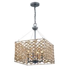Shop Rustic Soft Wood Nest In Oak Color 4 Light Pendant No Bulbs 16 3 8 W X 10 3 8 H Overstock 31028746