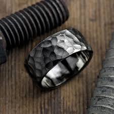 10mm Hammered Mens Wedding Band Rhodium Plated Rustic Mensring Textured Mens Gold Wedding Band Mens Yellow Gold Wedding Bands Mens Wedding Bands White Gold