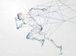 Running Man Network Connection Turned Into Vector Illustration Running Art Running Illustration Murals Your Way