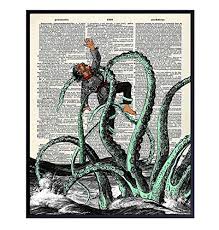 Browse 132 photos of shabby chic beach decor. Octopus Dictionary Art Print Wall Decor For Living Room Bedroom Beach House 8x10 Nautical Poster Photo Ocean Decor Shabby Chic Decoration Great Gift For Kraken Fans Yellowbird Art And Design