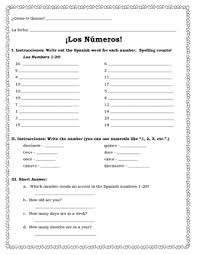Spanish Numbers 1 30 Practice Worksheets 5 Pages Editable In 2020 Spanish Numbers Practices Worksheets Number Words Worksheets