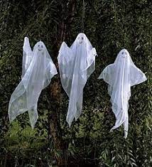 Set Of 3 Lighted Hanging Ghosts Hellouin Pugalo Sadovye Statui Sadovye Podelki