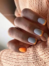 Orange nails with white polka dots nail art design. 47 Beautiful Nail Art Designs Ideas Grey And Orange Neon Nails