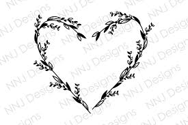 Download Floral Heart Wreath Svg Leaf Frame Graphic By Nnj Designs Creative Fabrica