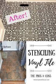 Painting Stenciling Vinyl Flooring The Pros Cons Painted Vinyl Floors Vinyl Flooring Vinyl Flooring Bathroom