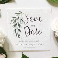Save The Dates Olive Millicent Wedding Details Card Botanical Save The Dates Wedding Stationery