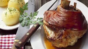 This bavarian style red cabbage recipe has a delicious sweet and sour twist from a splash of vinegar and a touch of brown sugar. Bavarian Style Pork Knuckle With Potato Dumplings Recipe Sbs Food