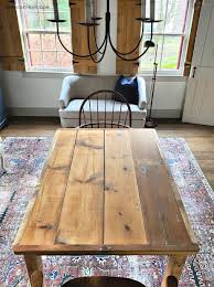Made of solid pine, this farmhouse table will bring character and depth. Diy Shiplap Simple Table Jaime Costiglio