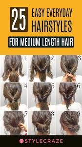 More hair means more options. 25 Easy Everyday Hairstyles For Medium Length Hair Medium Length Hair Styles Hairstyles For Medium Length Hair Tutorial Hair Styles