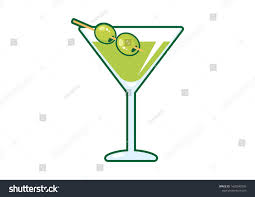 Martini Drink With Olive Illustration Martini Glass With Olive Icon Glass Of Martini Illustration Olive Martini Graphics Inspiration Martinis Drinks Martini