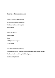 PDF) A review of suture anchors