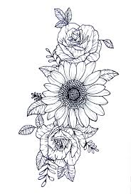 Since ancient times, the great war chiefs and other famous men decorated their bodies with rose and sunflower tattoo designs, telling of their exploits and changing social status. Excited To Share This Item From My Etsy Shop Sunflower And Roses Hip Shoulder Rib Cage Tattoo Design Digi Sunflower Tattoo Sleeve Ribcage Tattoo Cage Tattoos